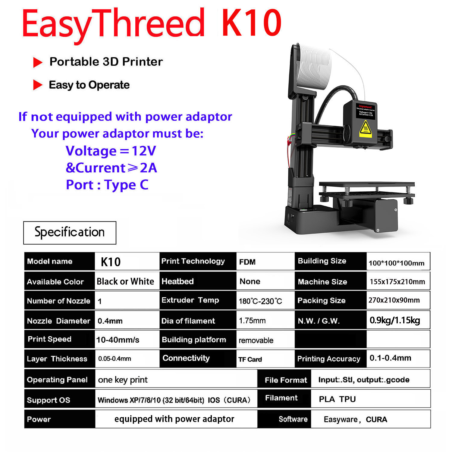 Easythreed-miniimpresora 3D K1 - 3D Printing Output reseña y precio