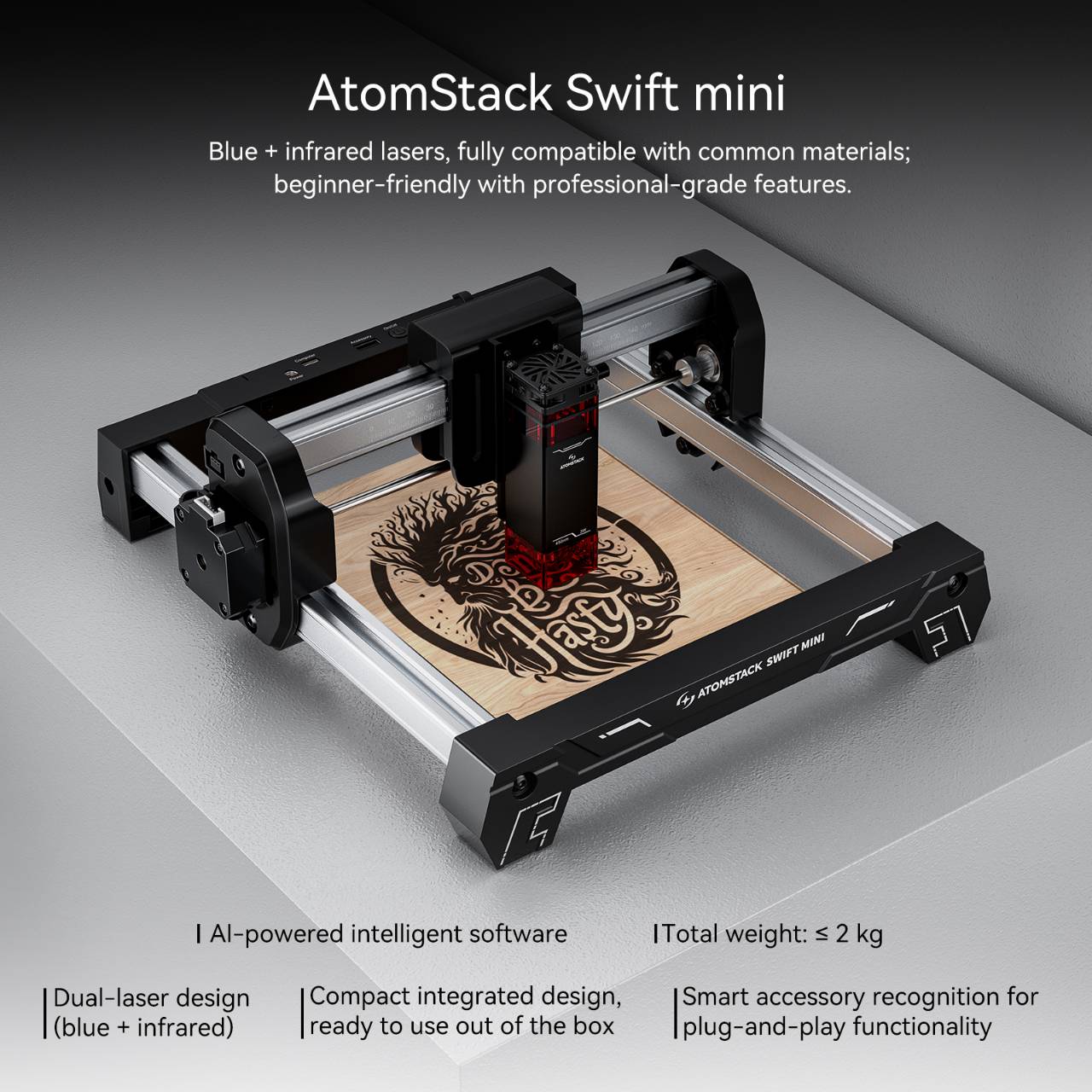 ATOMSTACK Swift Mini Grabador  - 3D Printing Online Service reseña y precio